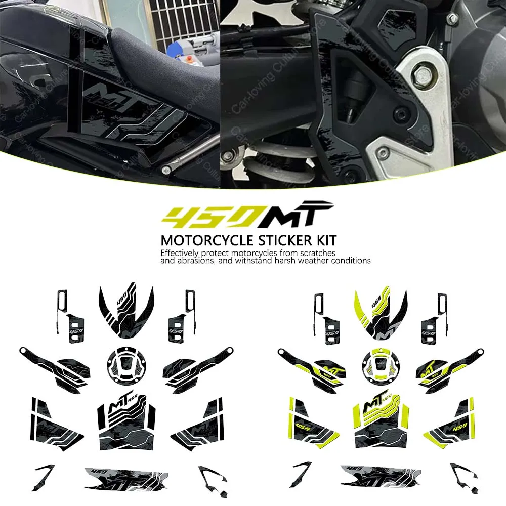 

Motorcycle Tank Pad Waterproof Anti Scratch 3D Epoxy Resin Sticker Full Car Body Protective Decals Kit for CFMOTO 450MT 450mt