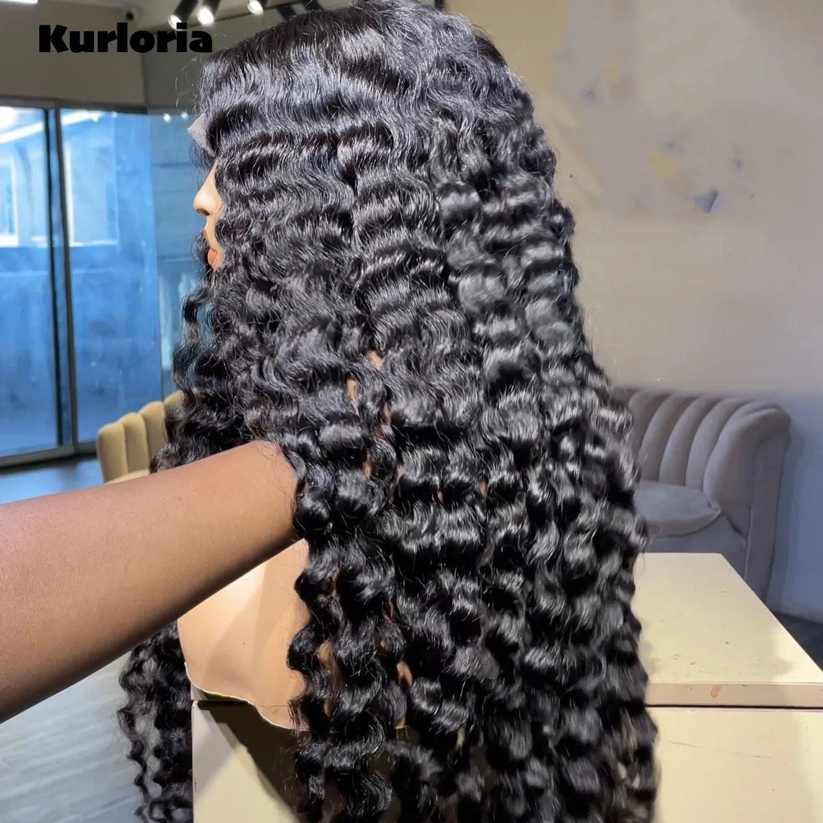 400 Density Deep Wave 13x4 13x6 HD Lace Front Wig Natural Black 100% Human Hair Glueless Wear and Go Wig Pre-plucked for Women