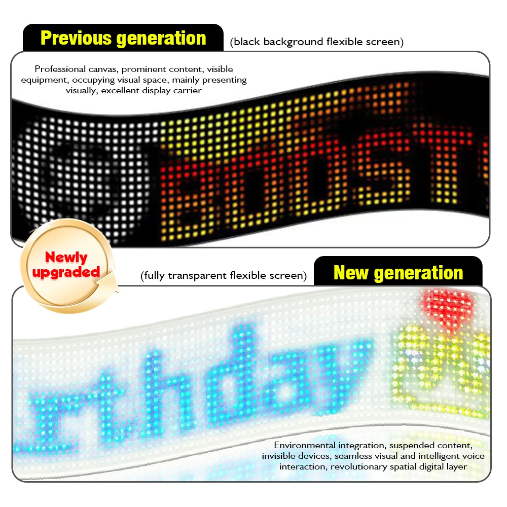 Demon Eyes Volledig transparant matrixpixelpaneel APP Afstandsbediening Programmeerbaar flexibel display voor auto-restaurants Etalage