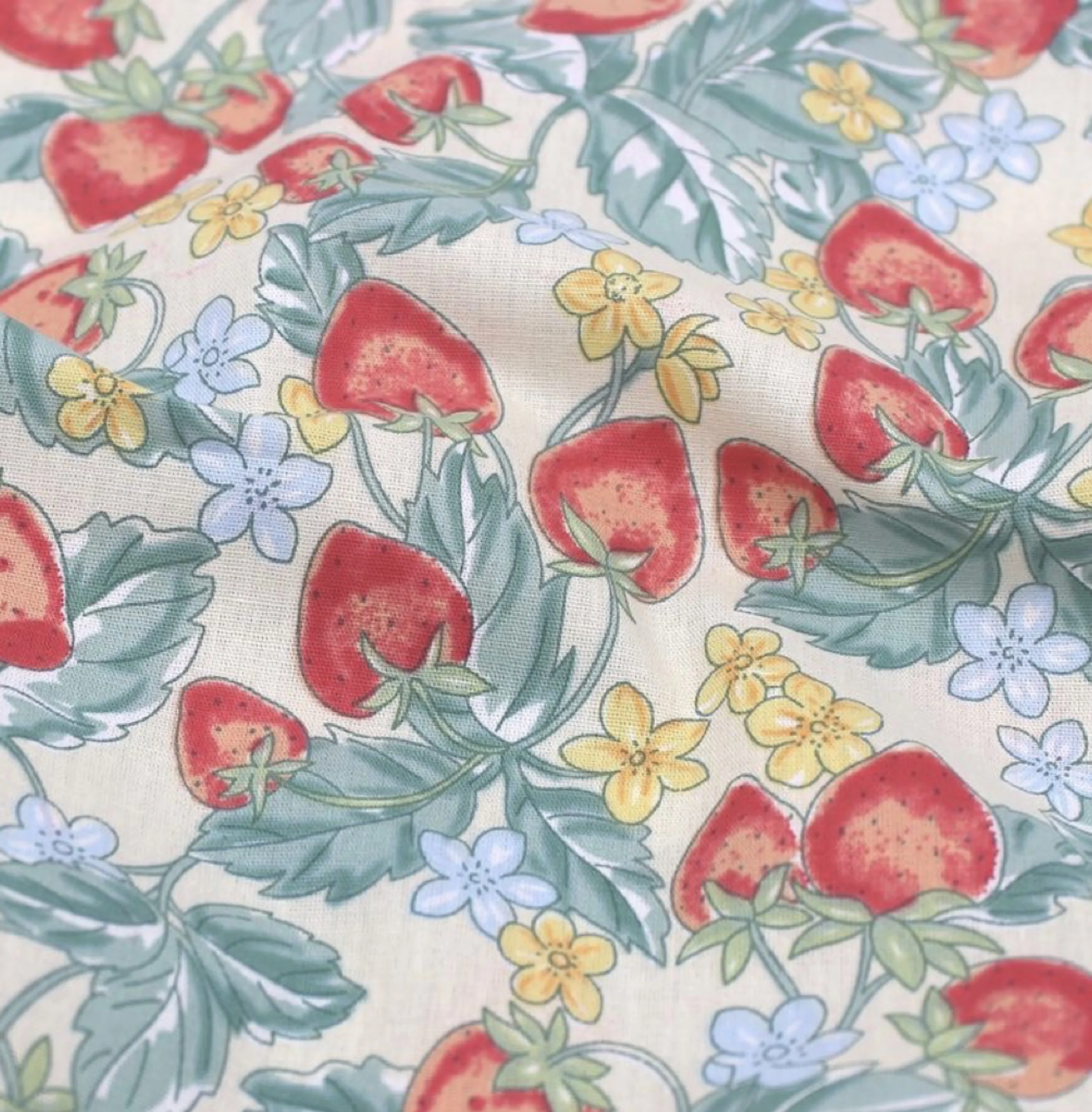 Wild Strawberry 100% Cotton Poplin Fabric 40S Like Liberty Digital Printed For Sewing Cloth Dress Skirt Kids Designer Designer