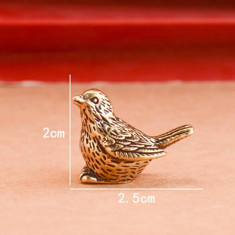 Kleine Metall-Spären-Eulen-Figur aus reinem Messing, handgefertigtes Teetier, Tischdekoration für Zuhause, Café und Tisch. – Detail 3