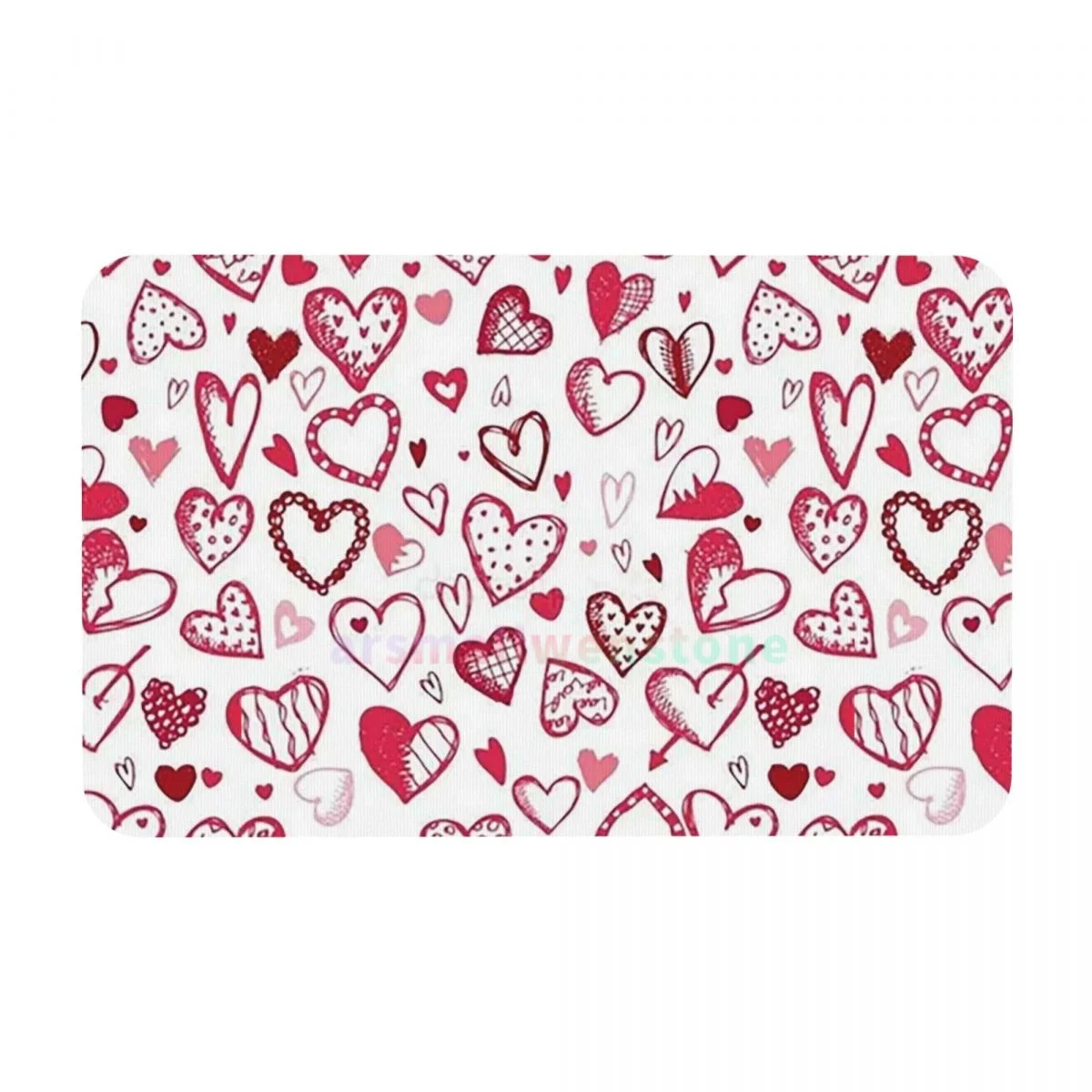 

Pink Love Hearts Diatom mud cushion absorbent quick drying mat bathroom door mat toilet diatomaceous earth non-slip mat
