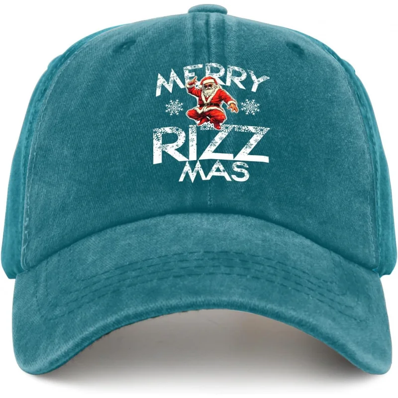 Feliz Papá Noel Rizzmas Sombrero para Mujer Gorra De Béisbol Gorra De Bola Lavada Clásica Ajustable