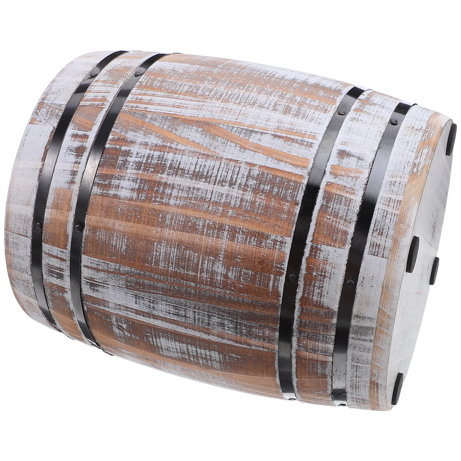 

7.27X5.70X5.70In Rustic Wood Chopstick Holder Wine Barrel Design Tableware Storage Box Kitchen Utensil Organizer For Spoons