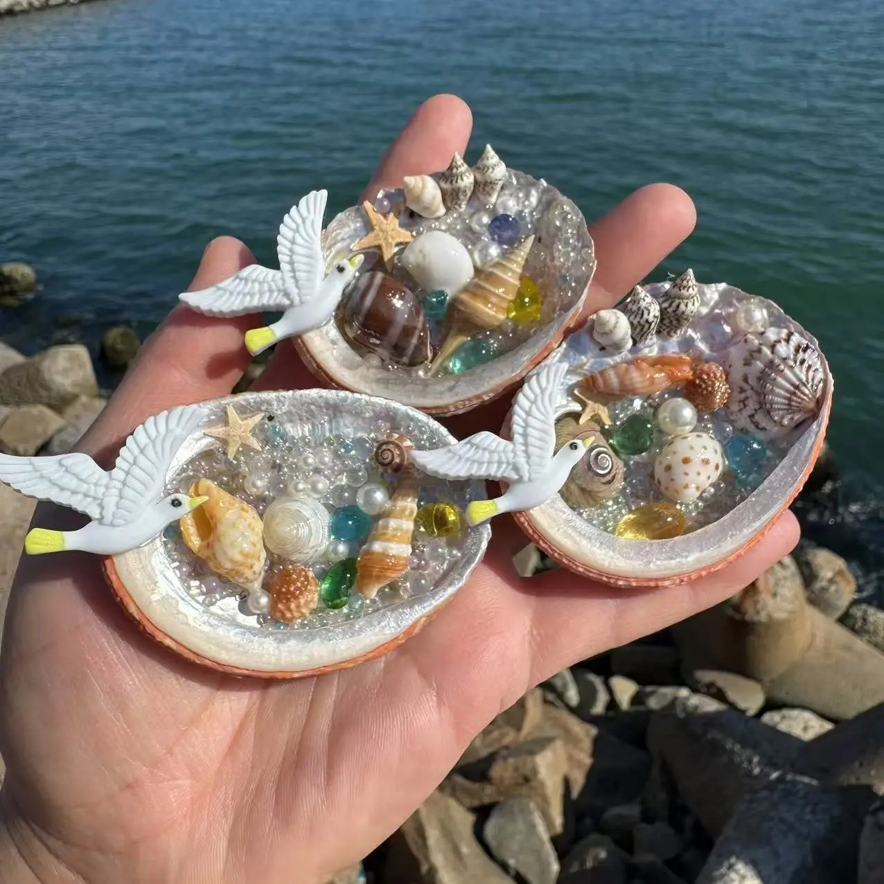 Natural Abalone Shell Fridge Magnet, Seashell Beach Souvenir, DIY Handmade Ocean Decor Magnet for Refrigerator, Vacation Gift