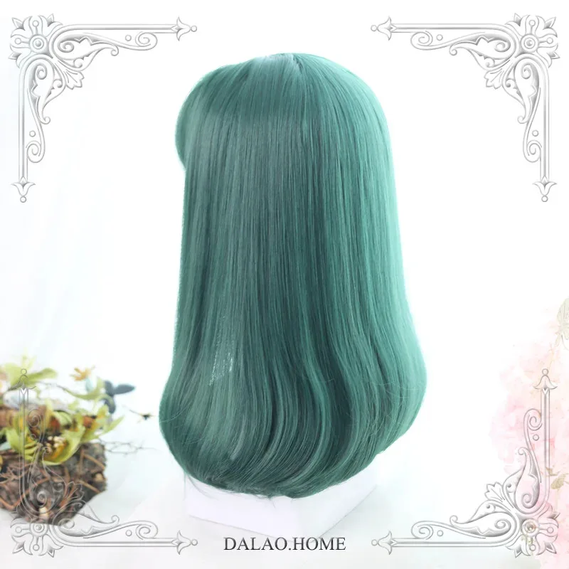 2025 yiyiHigh Quality Harajuku Soft Girl Lolita Cheryl 40Cm+ Bangs Atrovirens Wig Costume Party