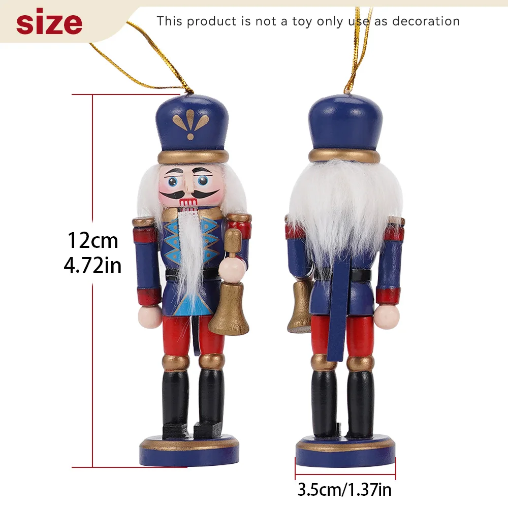 Marionetas de Cascanueces de madera maciza, soldado, nogal, hombre, Guardia de Honor americana, decoración para regalo de Navidad, manualidades, 13CM, 6 piezas