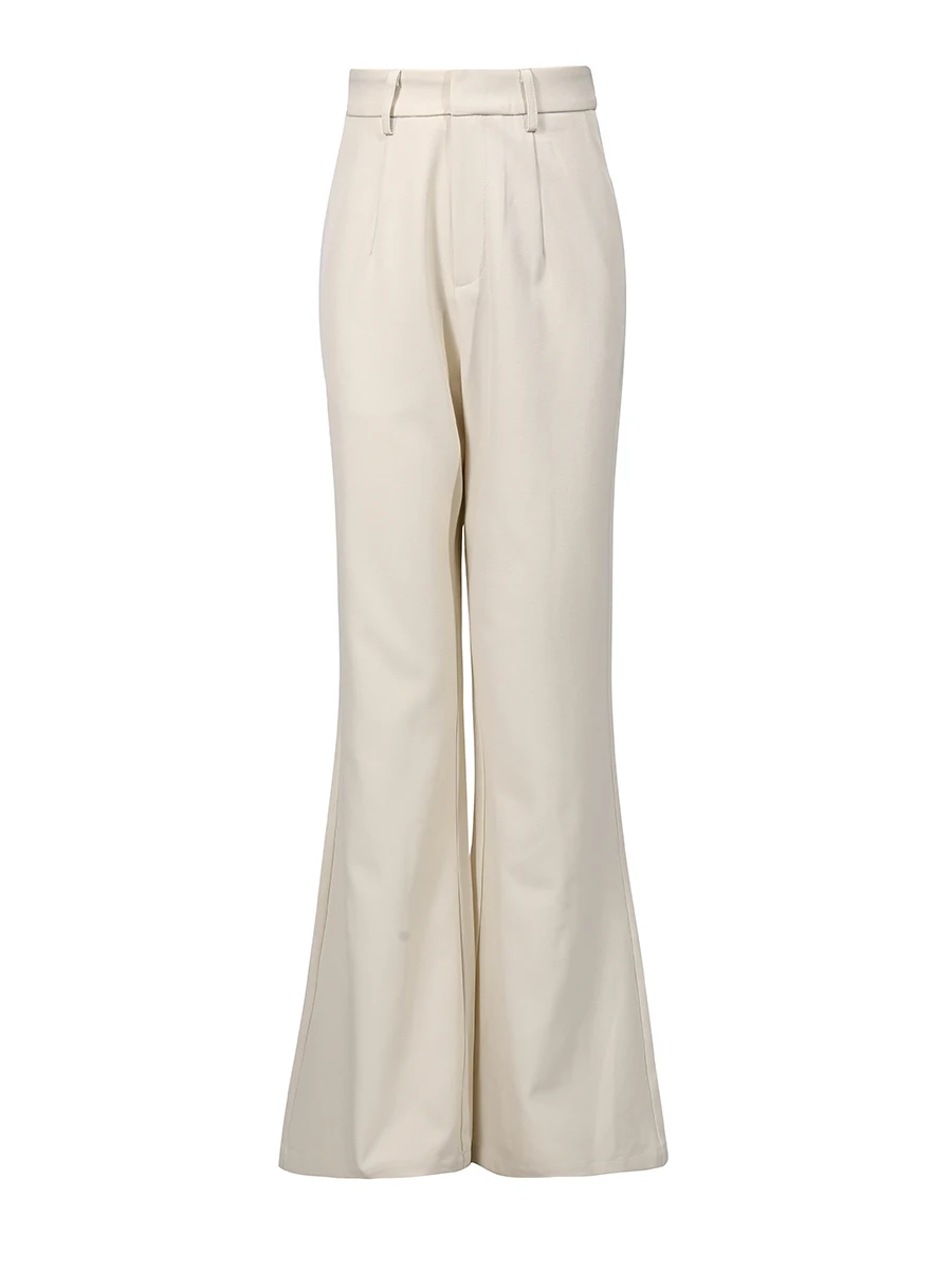 TWOTWINSTYLE Afslanken Tweedelige Sets voor Vrouwen Ronde Hals Lange Mouwen Gesplitste Metalen Knoppen Top Volledige Lengte Broek Set Vrouwelijke Nieuwe