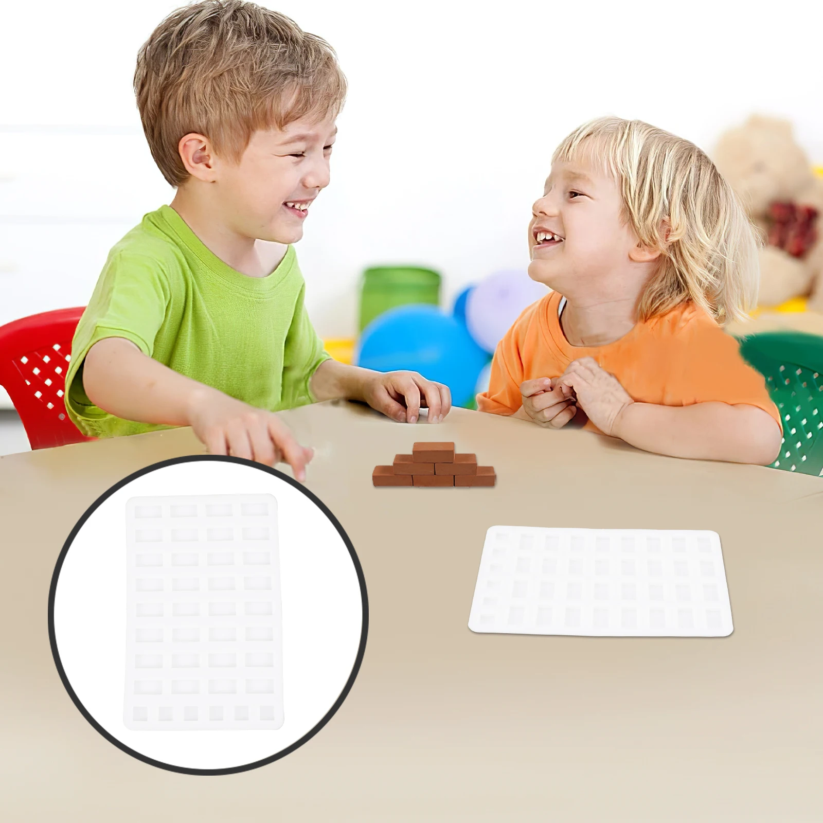 1pc Miniature Brick Mold Silicone Diy Sand Table Building Tool Reusable Brick Making Supply For Mini Landscape Handcraft Kit