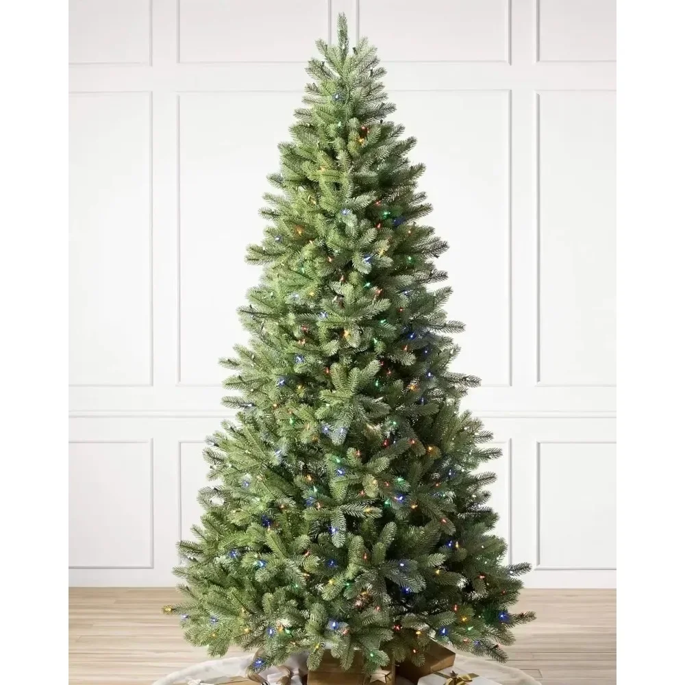 

Christmas Tree,7.5ft Pre-Lit Woodland Spruce Artificial with Multicolor LED Lights dark green Easy To Assemble free shipping