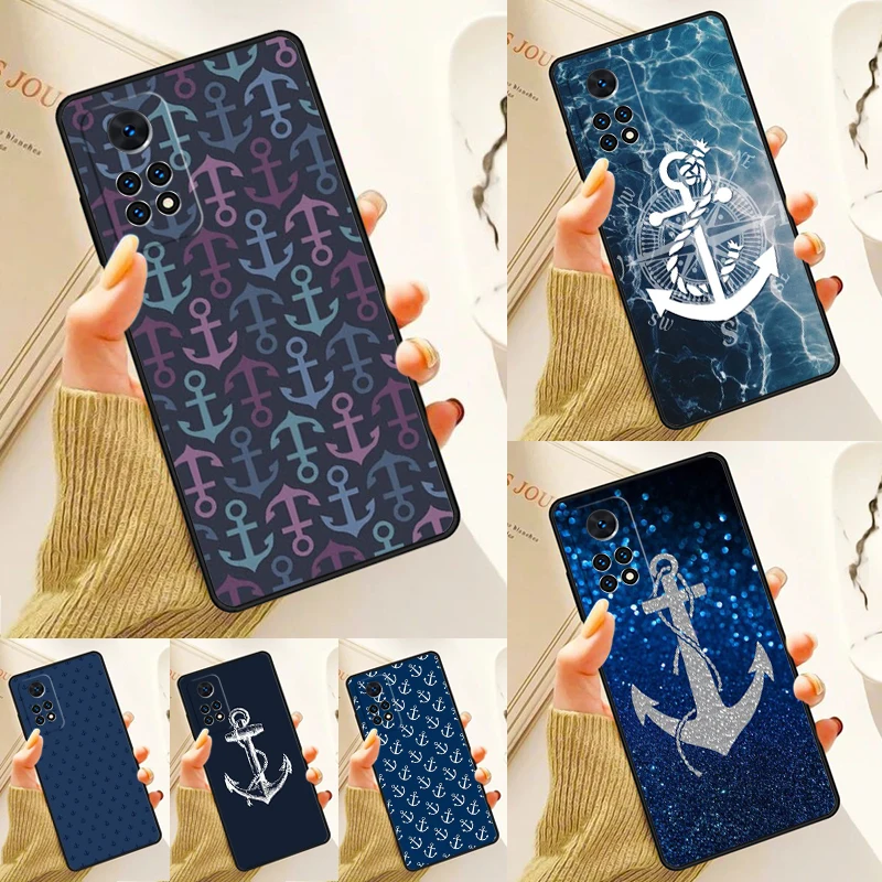 

Чехол с рисунком синего якоря для Samsung Galaxy S24 Plus S23 S20 S21FE Lite S22 Ultra Note 20 S10 Phone Coque