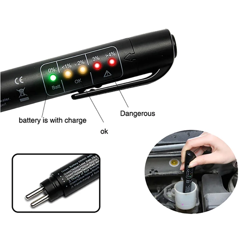 ABLU-2PCS Точная ручка для проверки качества масла Универсальный тестер тормозной жидкости Автомобильный цифровой тестер тормозной жидкости Инструмент для тестирования