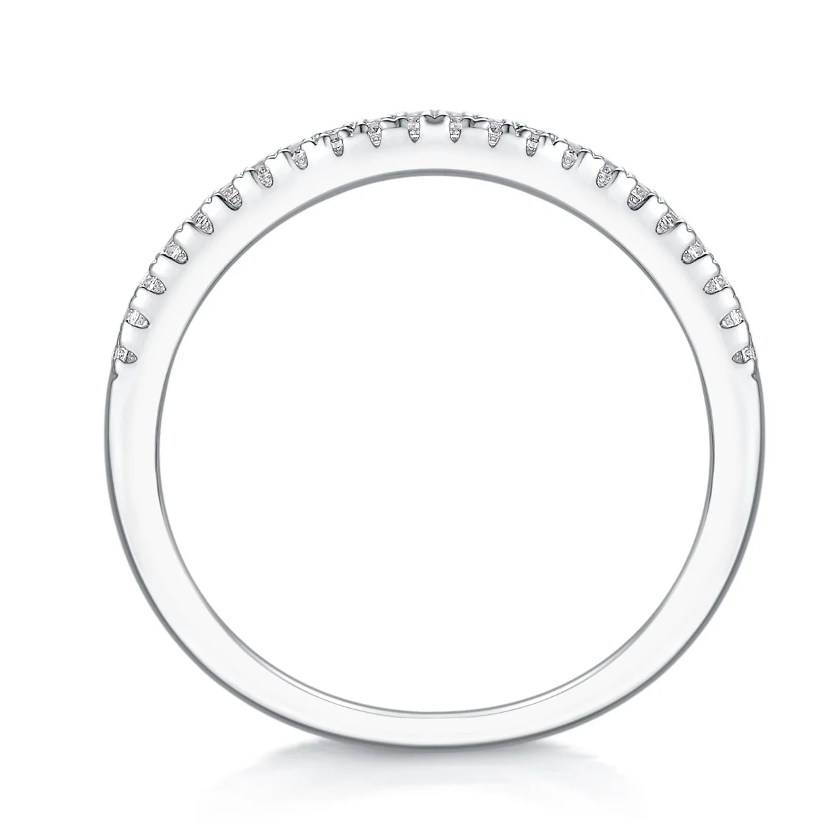 8 Rows Iced Moissanite Diamond Half Eternity Ring Wedding Band 925 Sterling Silver Fine Jewelry White Gold Engagement Rings Gift