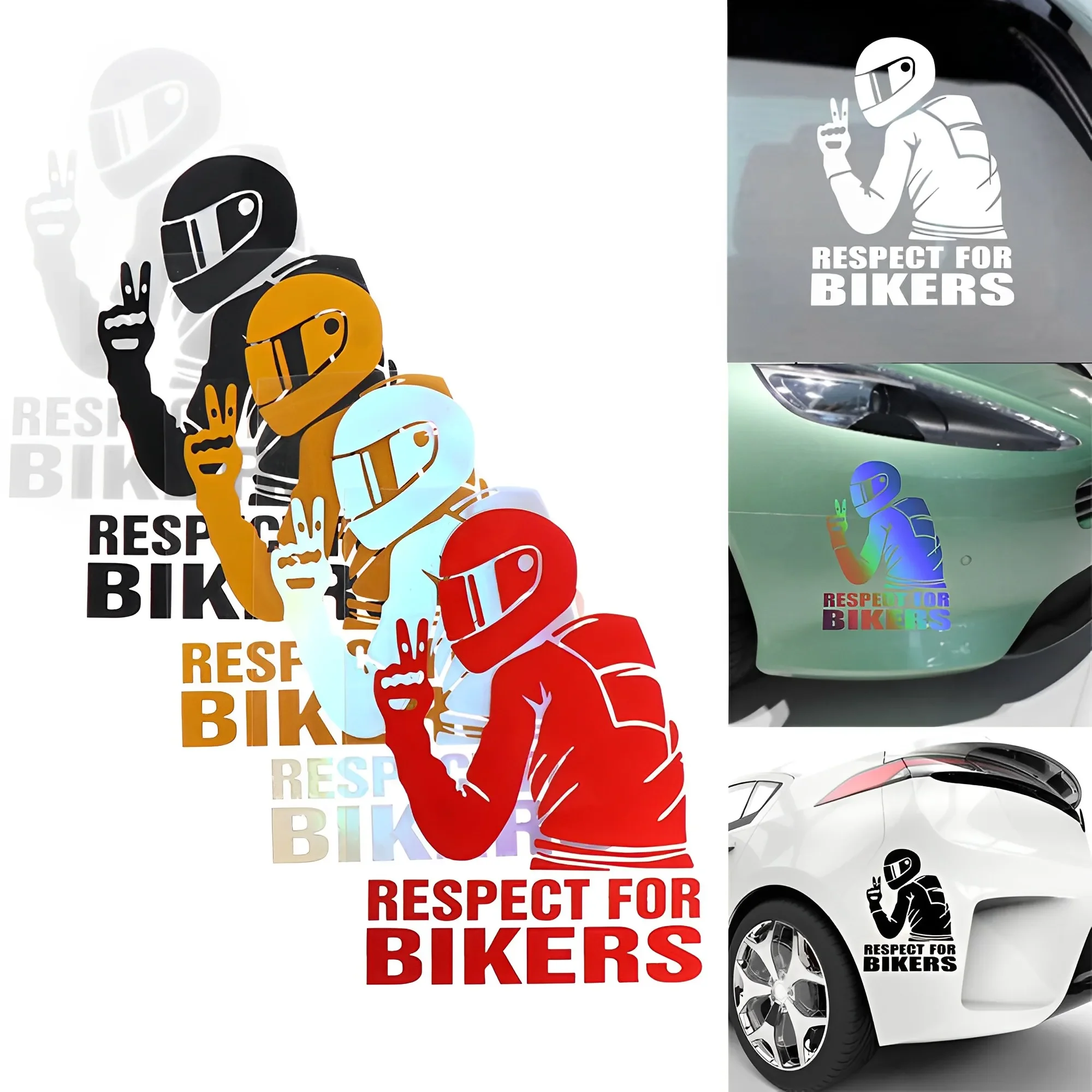 Respect Car Biker Motorcycle Vinyl 3D Sticker Creative Eco-friendly Cars Styling Reflective Decal Sticker Auto Moto Accessories