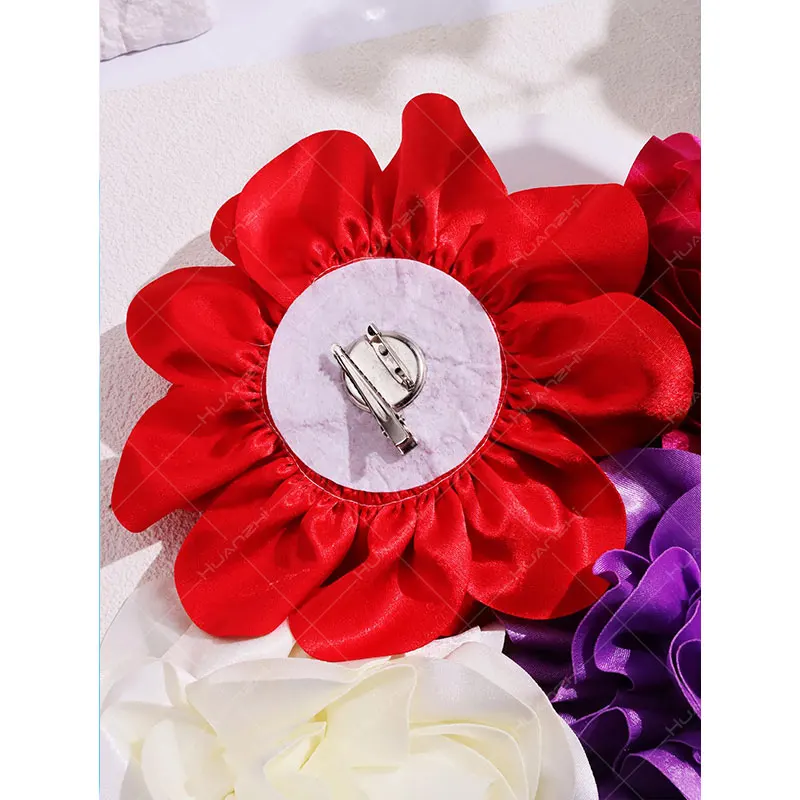 19CM Large Flower Exaggeration Personality Cloth Frabic Flower Hairpin for Women Hair Accessories Girls Barrettes 2024 NEW