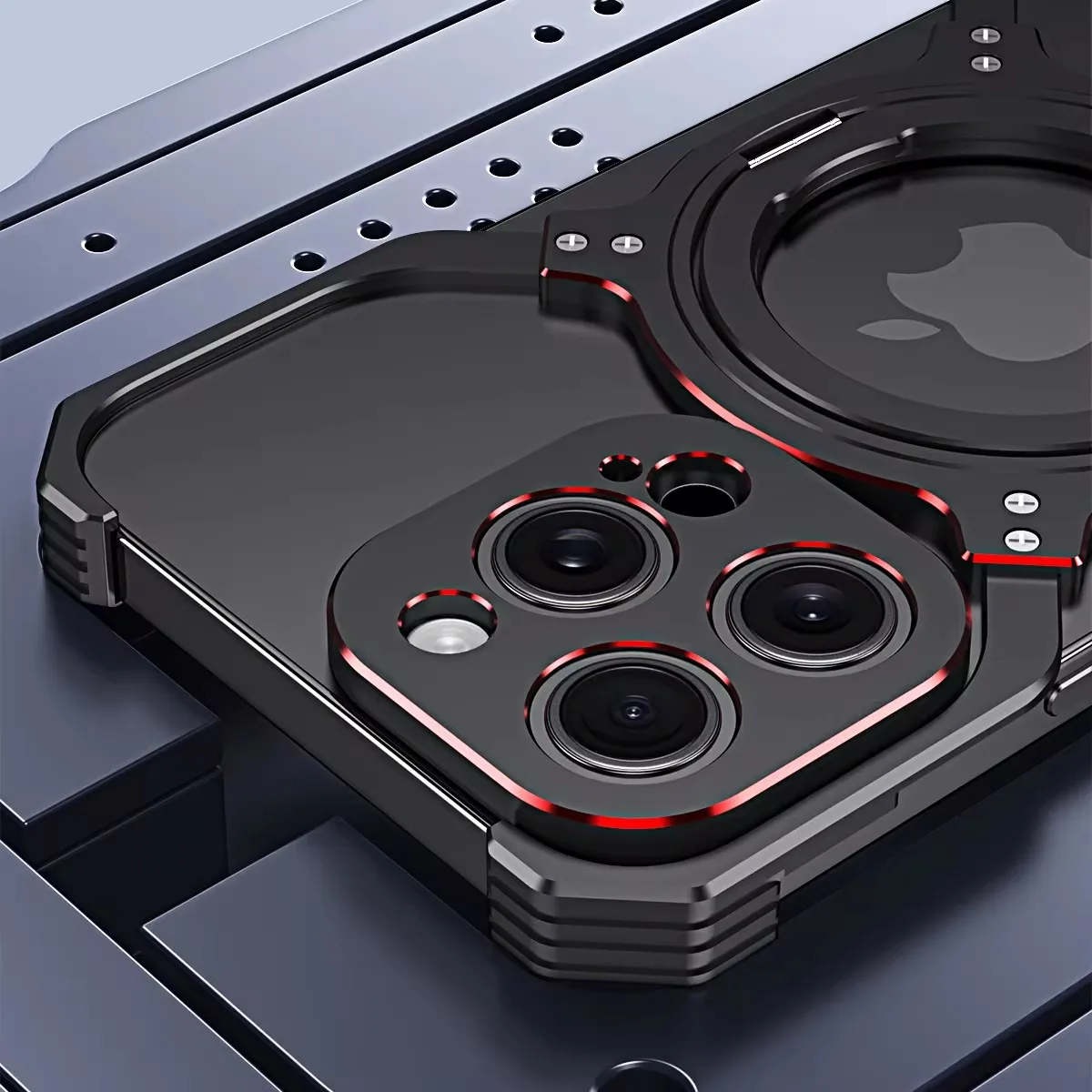 X Type Magnetic Phone Case For iPhone 14 13 15 Pro Max With Ring Bracket Shockproof Bumper Metal Heat Dissipation Cover Funda