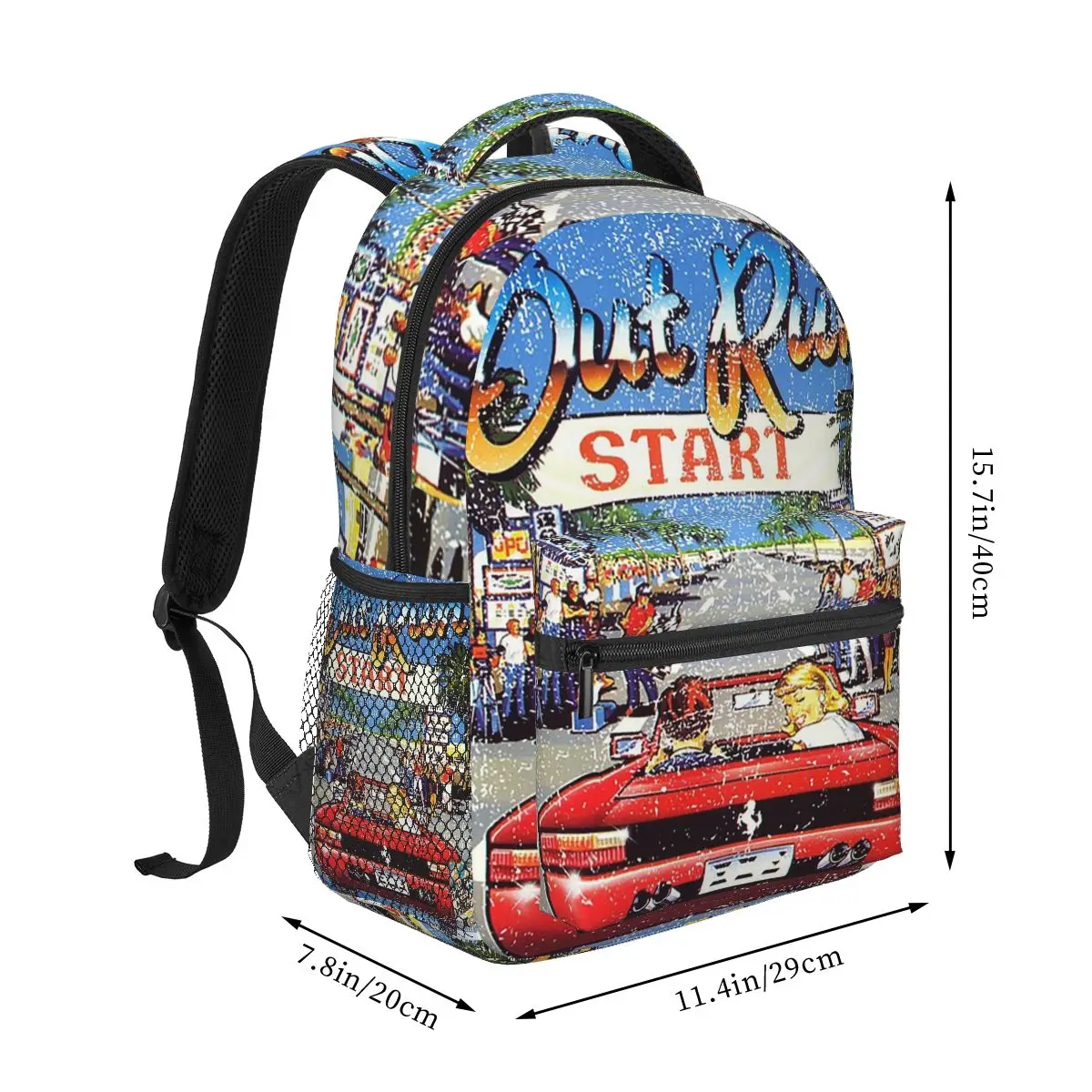 OutRun Game Box Cover Backpack Student Boys Girls BookBag Kids School Bag Laptop Shoulder Bags for Men Women