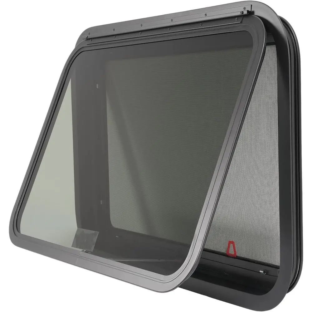 Ventana de salida de emergencia para vehículos recreativos de 30 anchos x 20 altos con vidrio templado teñido, anillo de ajuste y mosquitera para carga, autocaravana, remolques de caballos