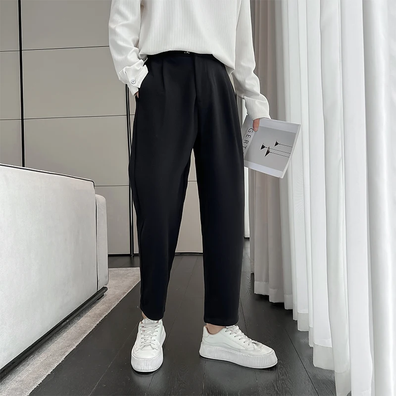 

Bla Casual Men's Suit Pants Autumn Straight Leg Anti-Wrinkle Faionable Youthful Sle Low Waist Trousers for Men