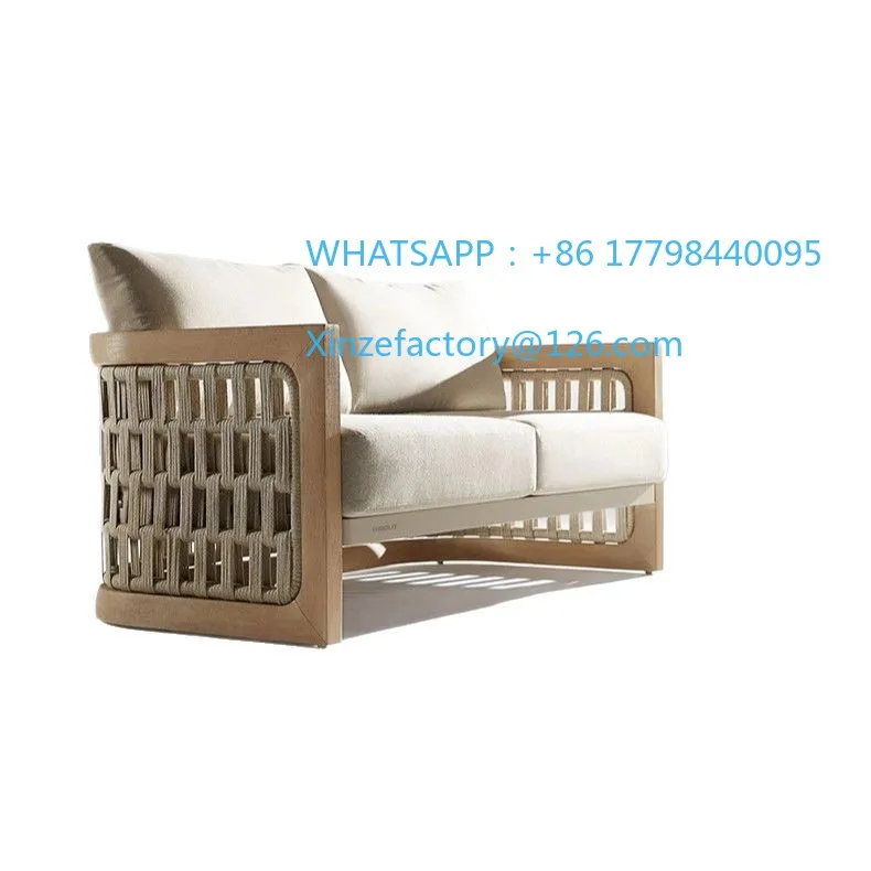 

Customizable rattan anti-corrosion wooden table outdoor sofa open-air garden outdoor homestay courtyard