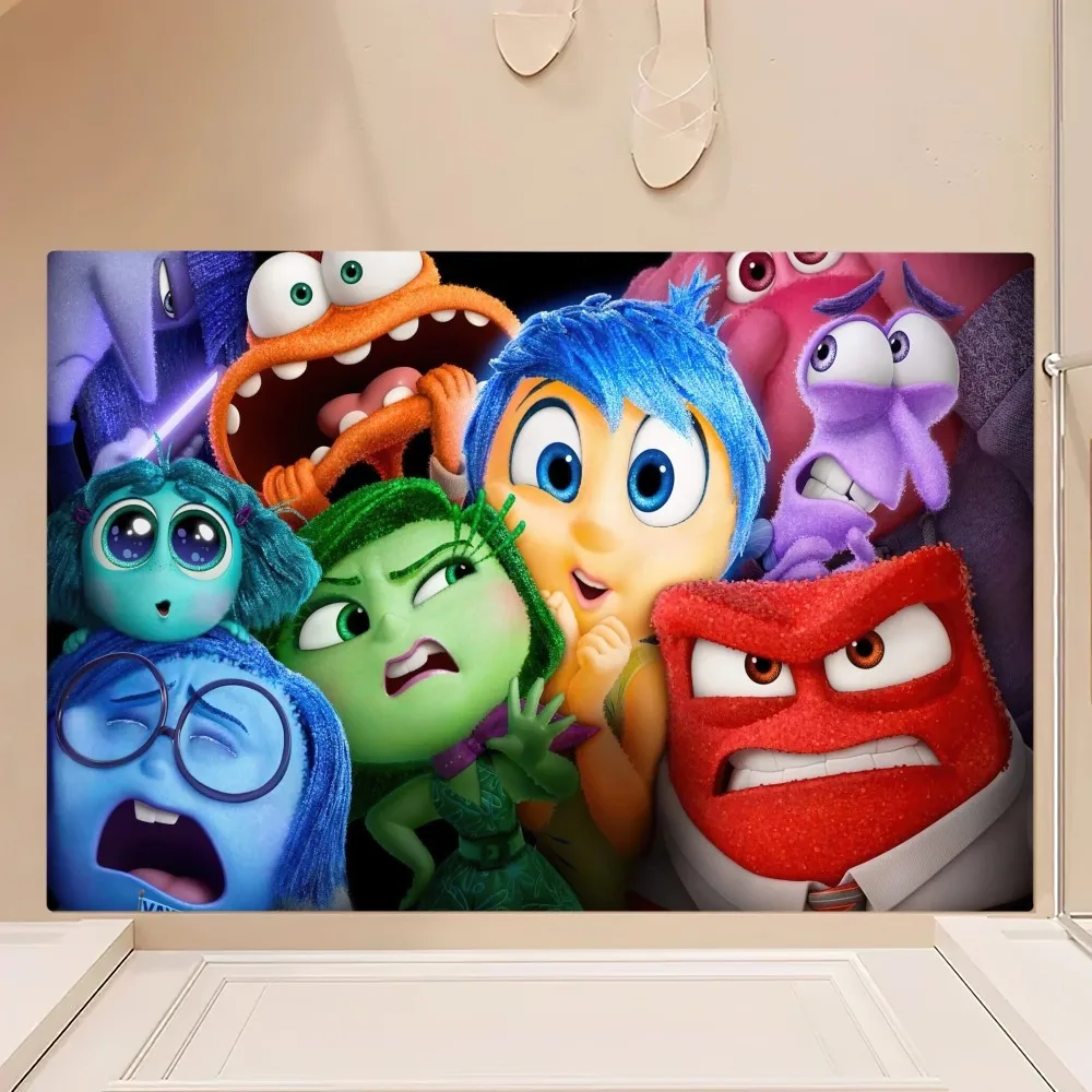 MINISO Disney Inside Out 2 Floor Mat Bedroom Kitchen Door Bath House Super Absorbent Foot Non-slip