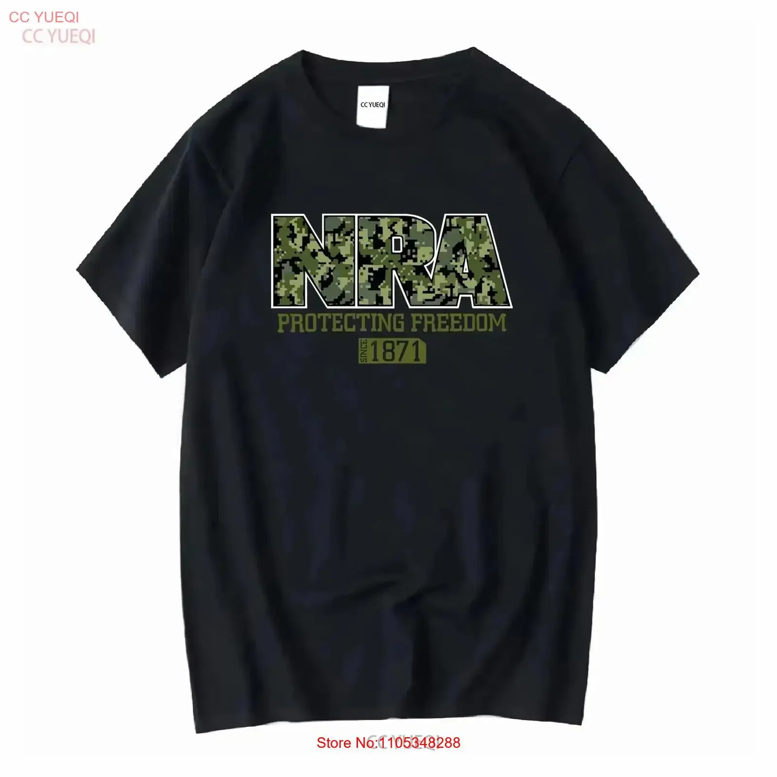 NRA CAMO LETTERING T-Shirt Größe LARGE Vintage Washed Slightly Designer-Kleidung Streetwear Lässige Grafik Soft Homme Vintage