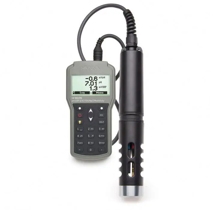 

ph Meter HI98195 Multiparameter pH ORP EC Pressure Temperature Waterproof Meter