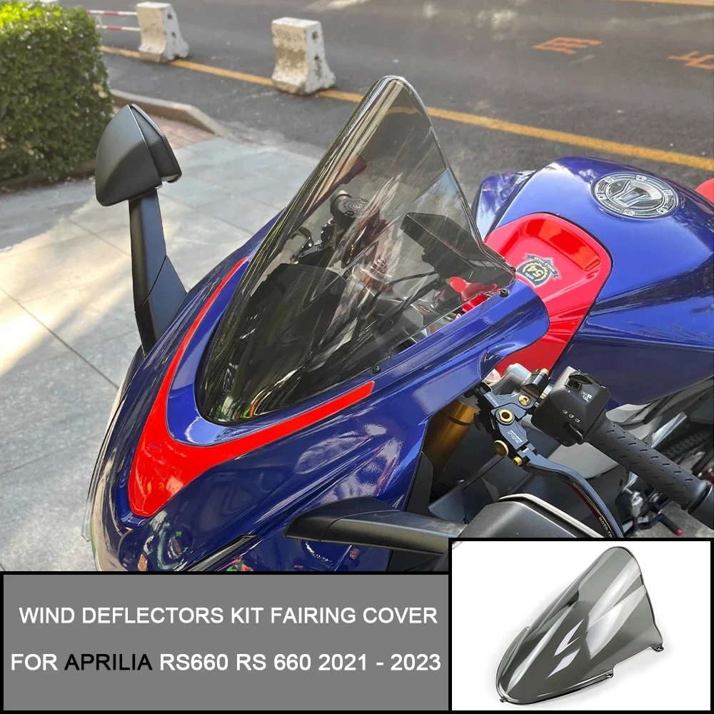 

Motorcycle Windshield Heighten Windscreen Wind Deflectors Kit Fairing Cover R-racer For APRILIA RS660 RS 660 2021 2022 2023 2024