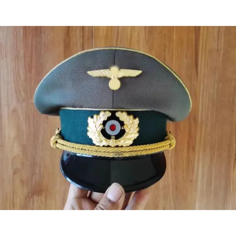 Topi bertepi besar Jerman dengan celana kuda bermata emas kain gaya WH elit