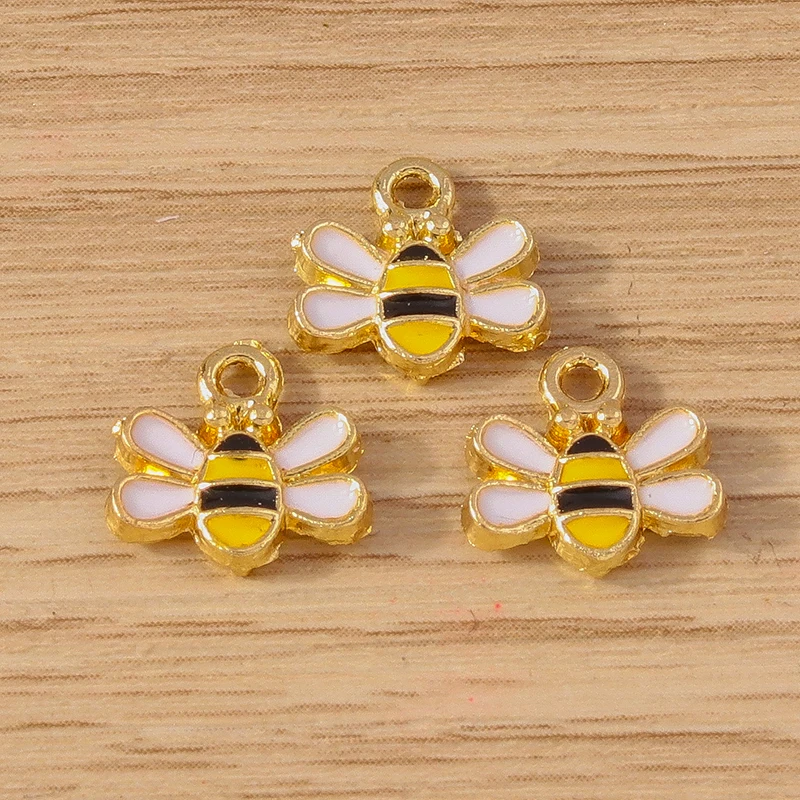 10 stücke Cartoon Tier Charms Emaille Honigbiene Charms Anhänger für Schmuck Herstellung Ohrringe Halskette Armbänder DIY Handwerk liefert – Detail 25