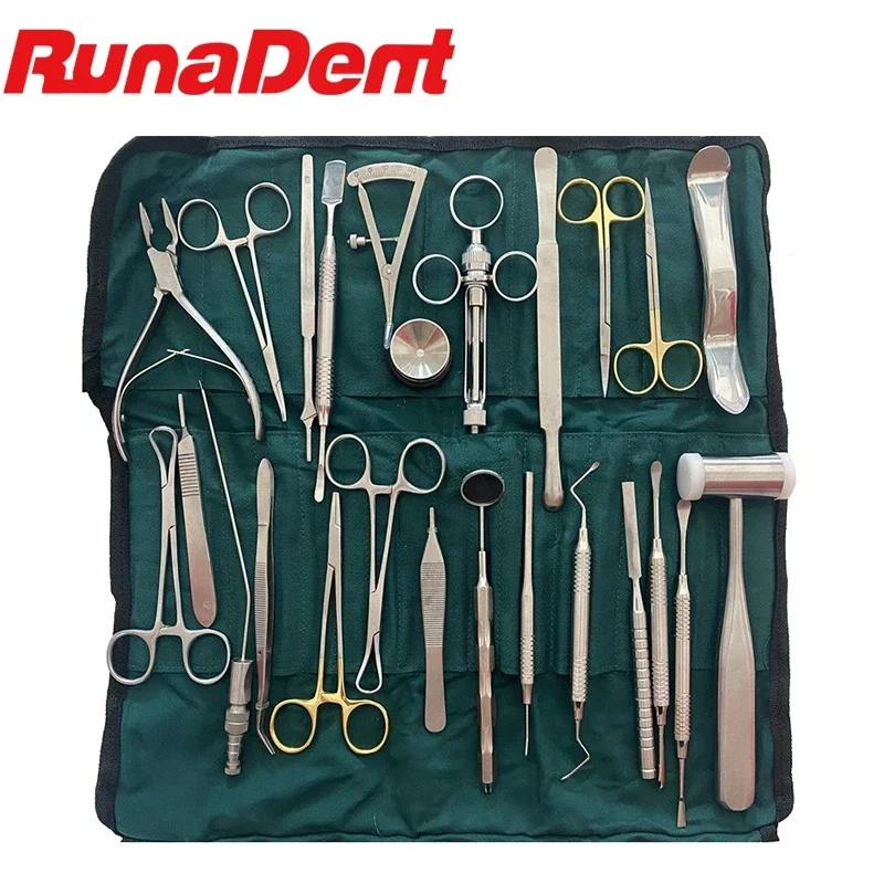 

26Pcs/set Dental Implant Kit Surgical Planting Oral Implants Planting Dentists Equipment Tools Sterilize tray