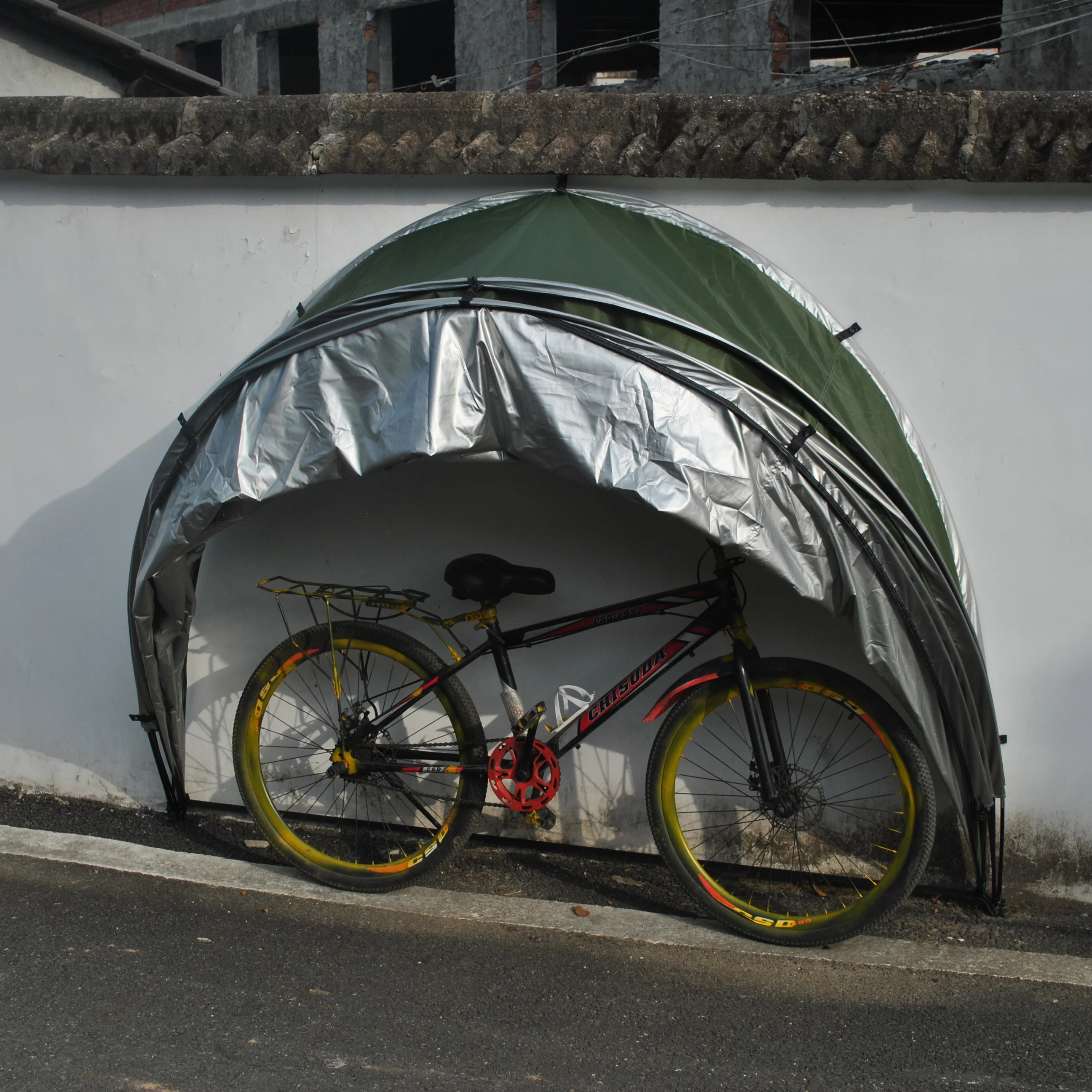 Rainproof and Dustproof Motorcycle Storage Tent, Multi-function Fence Tent, Hanging on Wall, For 3 Bicycles, 2 Motorcycle