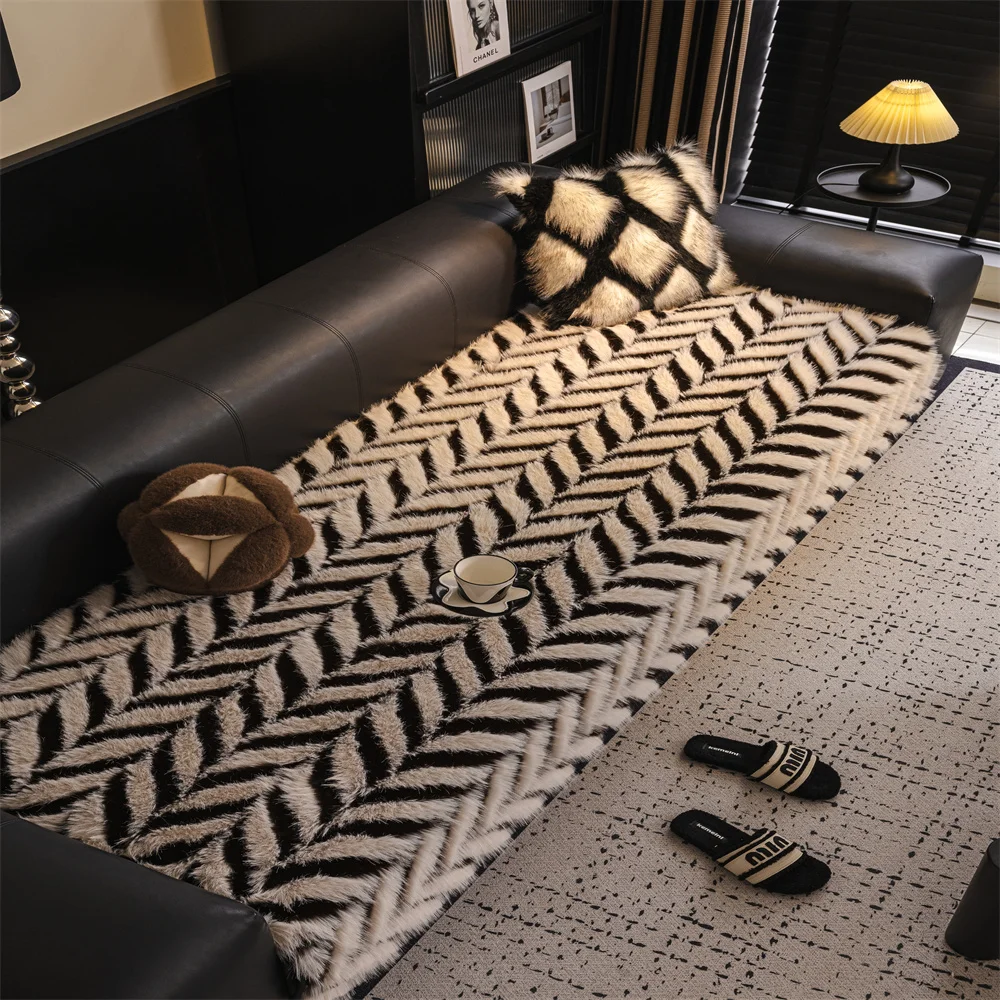 2026 New Autumn and Winter Thickened Light Luxury Non-slip Anti-cat Scratch Non-stick Wool Sofa Cushion Cover Back Towel