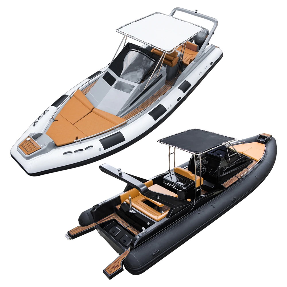High Quality Luxury Party 31.5ft RIB Boat 9.6m Hypalon Fiberglass Rib Boat with Complete Accessories