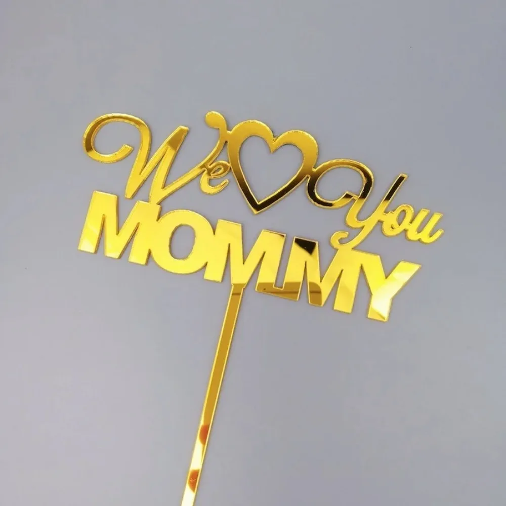 

New Best Mom Acrylic Cake Topper Pink Gold Birthday Party Cake Decorations We Love You Mommy Cake Topper For Mother's Day Mum