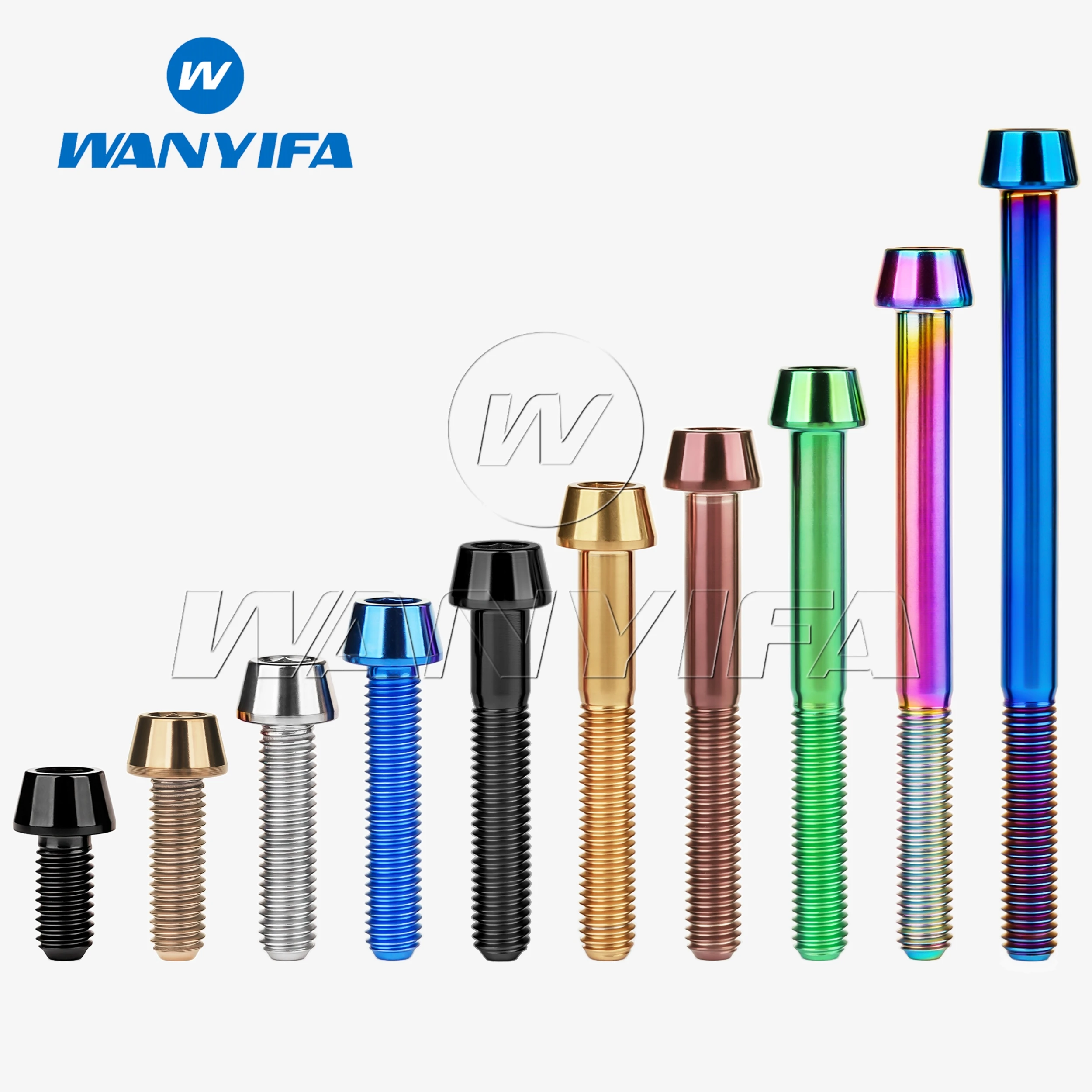 Wanyifa Taper Head Grade 5 Titanium Bolts M8x15 20 25 30 35 40 45 50 60 70mm Screw for Motorcycle