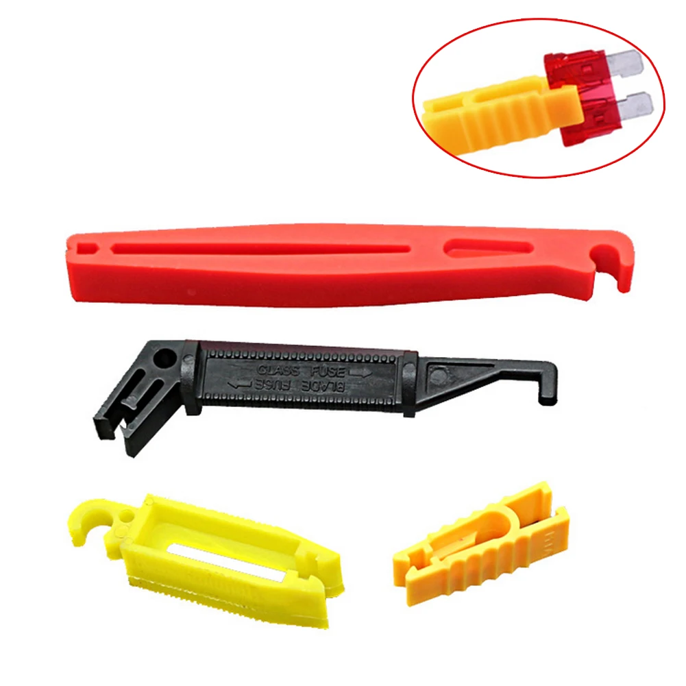4 Piece Plastic Fuse Removal Tool Kit for Cars Supporting Blade Fuses Type and Fuse Applications in Vehicle Systems