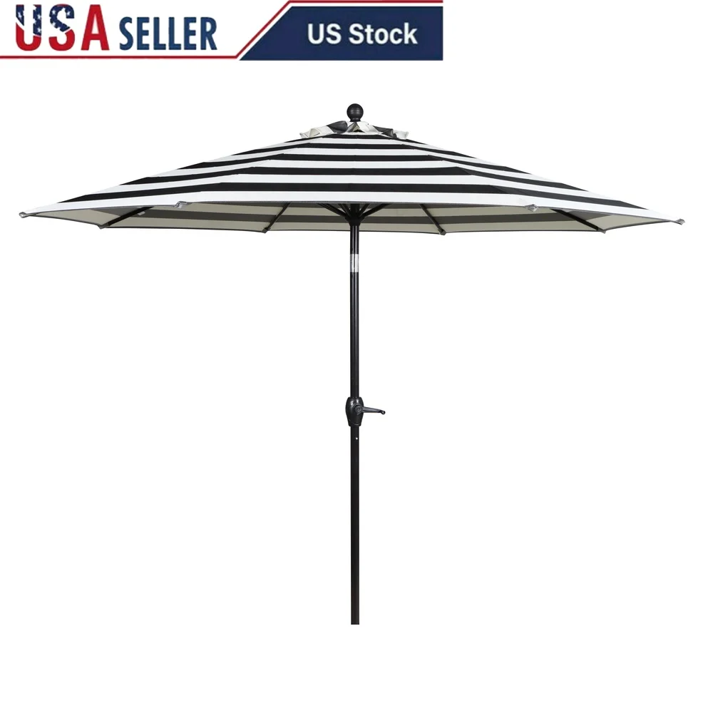 

Зонт для патио с кривошипом, 9 футов, с 3-позиционным наклоном, прочный стальной каркас с порошковым покрытием, устойчивый к выцветанию навес, идеальное использование на открытом воздухе