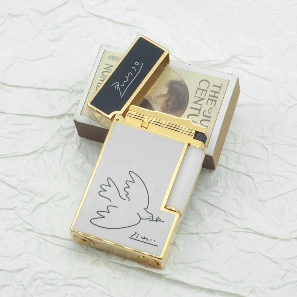 Picasso JT.Dunant Lighter Lacquer Metal Brass Cigar Smoking Cigarette Gadget Outdoors Men Father\'s Day Best Choice Gifts Unique