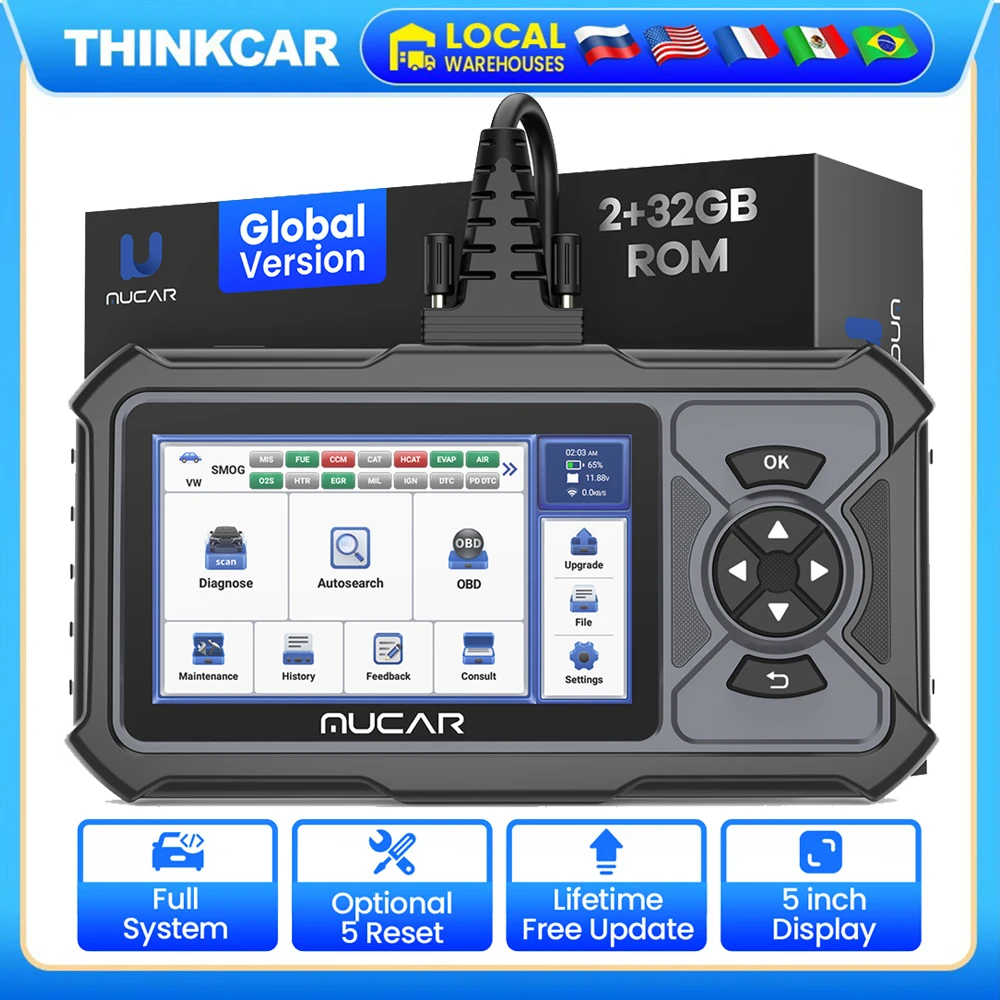 

MUCAR CDE900 Lite Diagnostic Tools Full System OBD2 Scanner Optional 5 Reset Lifetime Update Car Diagnostic Scanner 2024