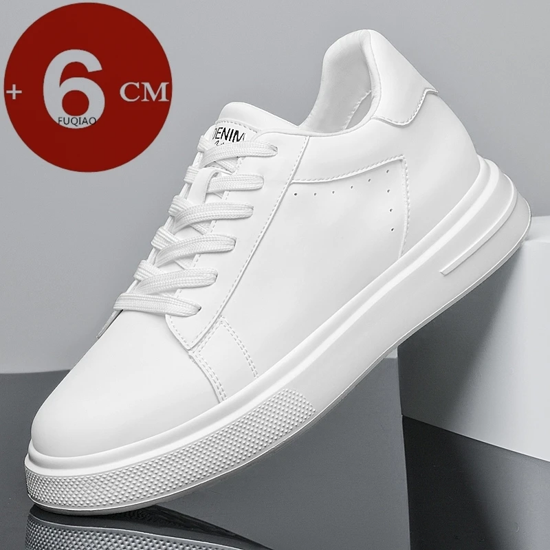 

Мужские кожаные туфли-лифты, белые кроссовки с невидимым увеличением 6 см, повседневная обувь Cortex, увеличивающая рост для женщин