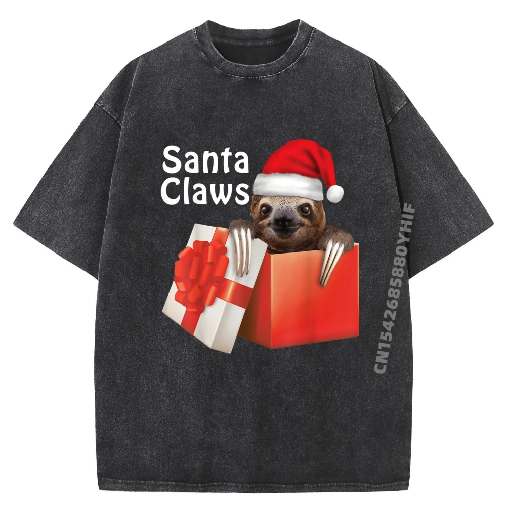 

Мужские футболки в стиле ретро с когтями Санта-Клауса, роскошный дизайн, мужские футболки с рисунком, рождественские рубашки, мужская стираная одежда для отдыха