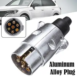 12V 7 Pin Aluminium Alloy Plug Trailer Connector Plug For Boat Car Truck Towing Electrics 12V Connector Professional Replacement