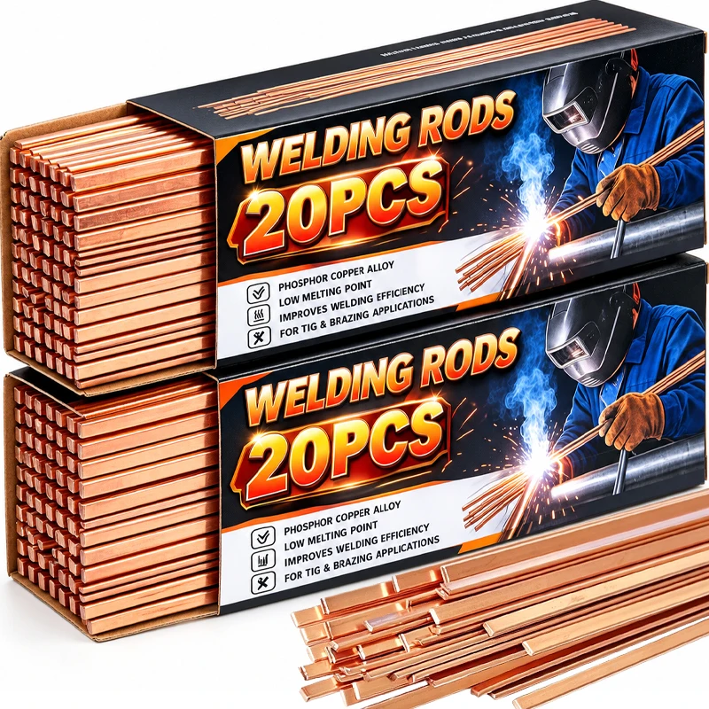 20/5x Phosphor Copper Welding Rods Electrode Brazing Soldering Rod for Electrical Mechanical Repair Brazing Sticks Supplies