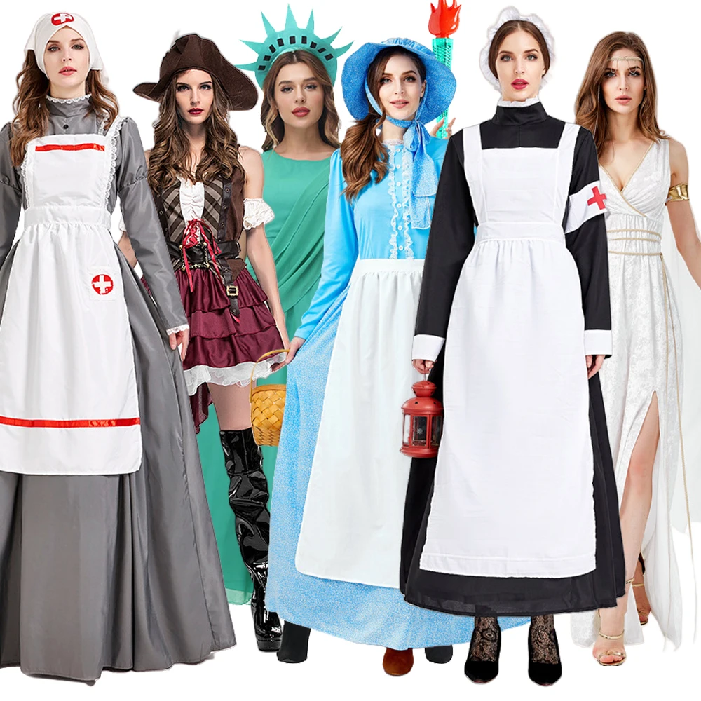 

loween Costume War Nurse Fem Somali Pirate Pirate Suit assland Girl Clothing Polyester Material Ladies Faion