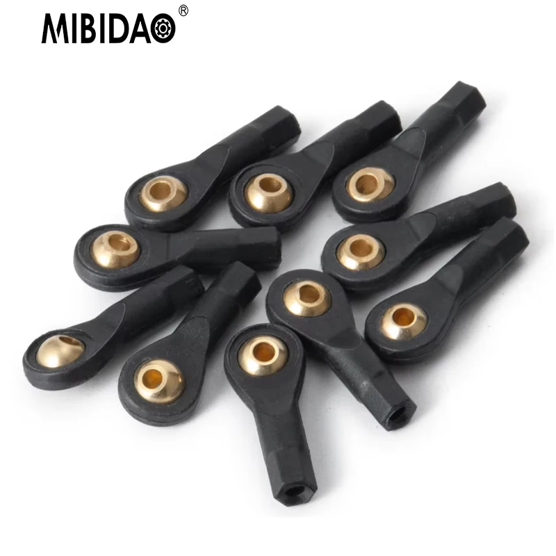 MIBIDAO 10/4Pcs M2 M3 Plastic Ball End 19/26/27/30mm Linkage Rod End Ball Joint CW Thread For RC Car Boat Airplane Parts