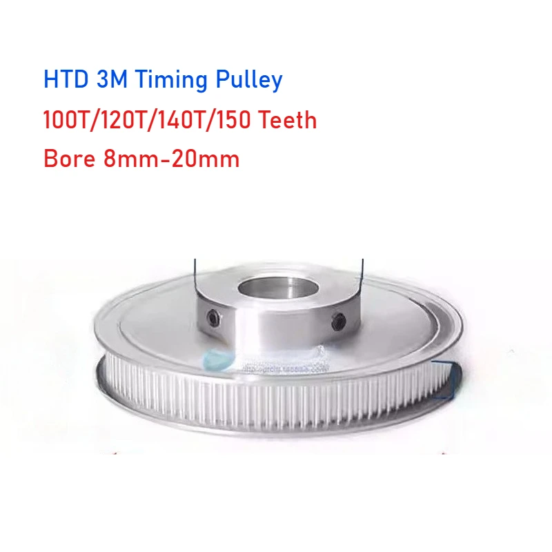 

1pcs HTD 3M Synchronous Wheel 100T/120T/140T/150 Teeth Pitch 3mm BF Type Bore 8mm-20mm 3M Timing Pulley