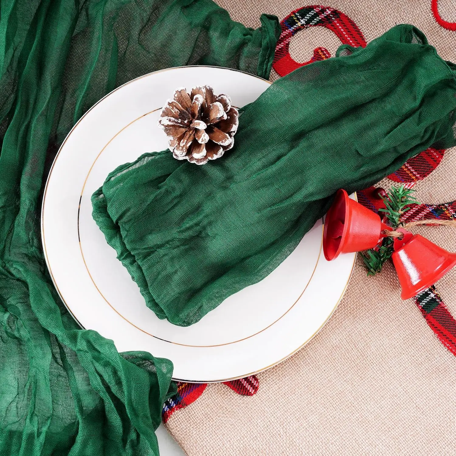 

12PCS Soft Cheesecloth Cloth Napkins Restaurant Supplies Wrinkled Dinner Table Napkins Wrinkledfor Wedding Parties Decoration