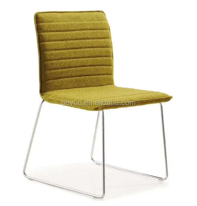 Metal Chrome Coffee Shop Chair Leisure Chair Fabric Stackable Dining Chair
