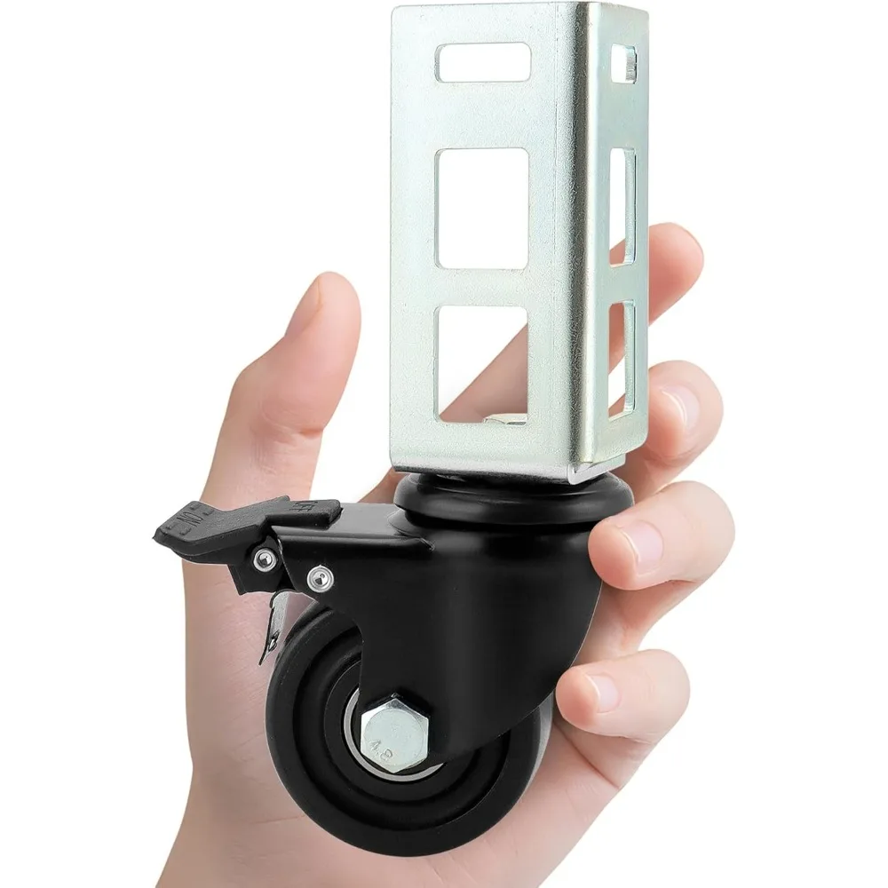 Heavy-Duty Storage Rack Caster Wheels, Set of 4, Supports Up to 1500 lbs, Compatible with Boltless Shelving Systems